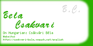 bela csakvari business card